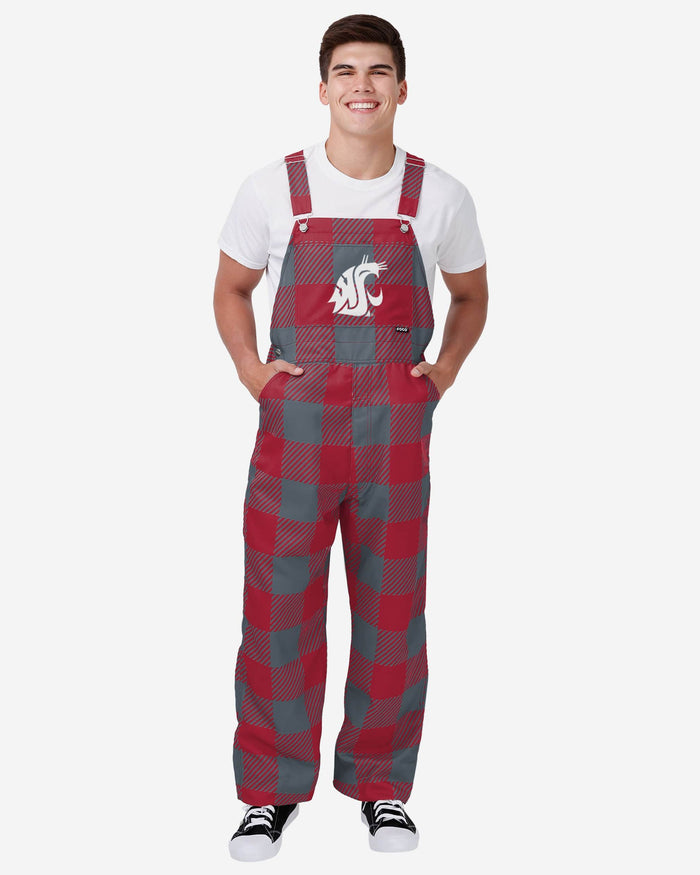 Washington State Cougars Mens Plaid Bib Overalls FOCO S - FOCO.com