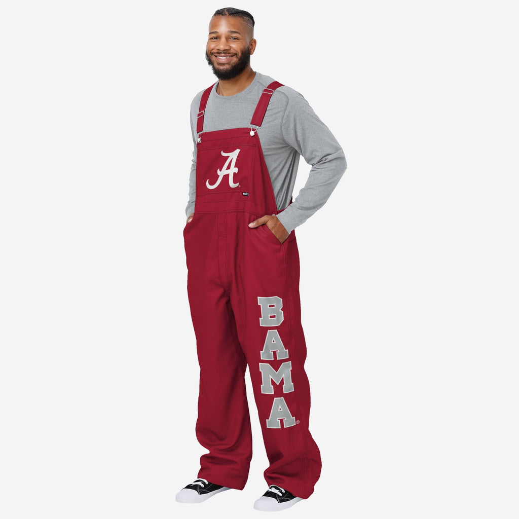 Alabama Crimson Tide Mens Big Logo Bib Overalls FOCO S - FOCO.com