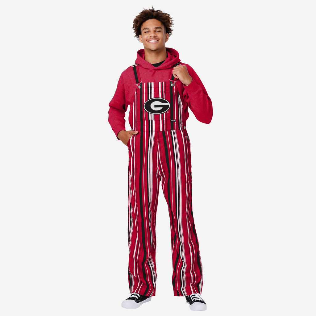 Georgia Bulldogs Mens Hyper Stripe Bib Overalls FOCO S - FOCO.com