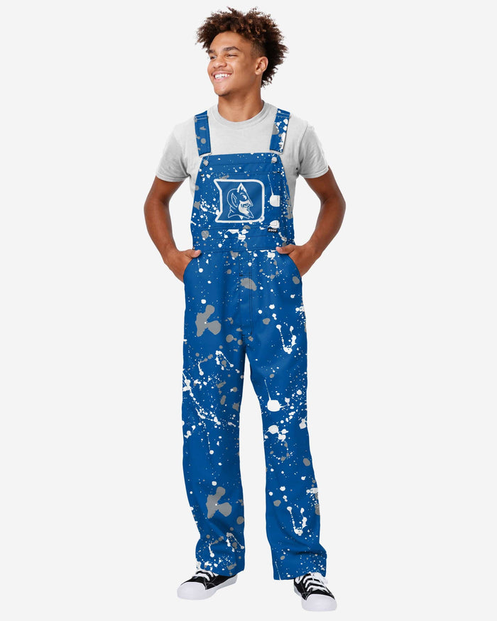 Duke Blue Devils Mens Paint Splatter Bib Overalls FOCO S - FOCO.com