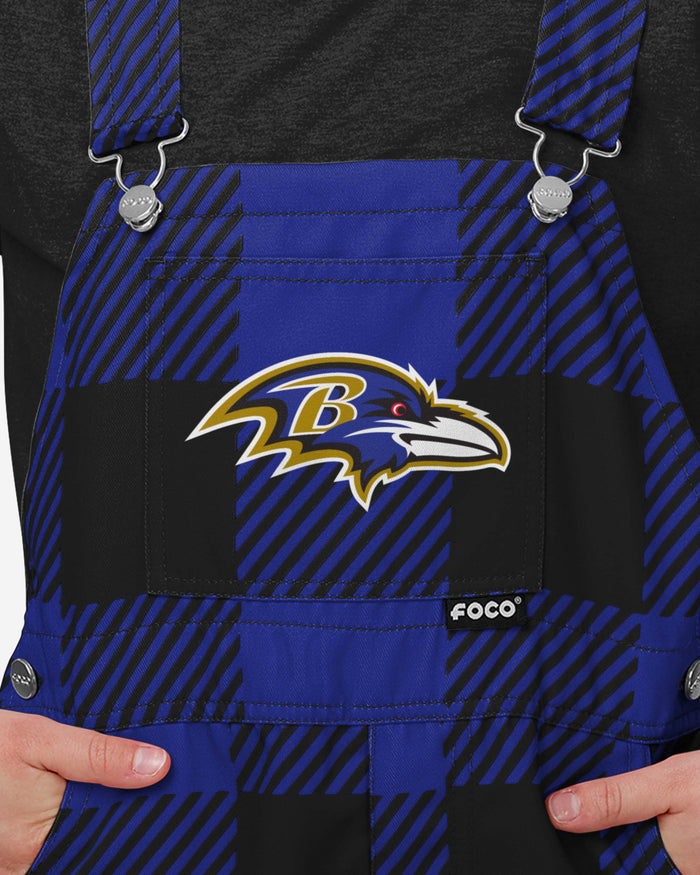 Baltimore Ravens Youth Plaid Bib Overalls FOCO - FOCO.com