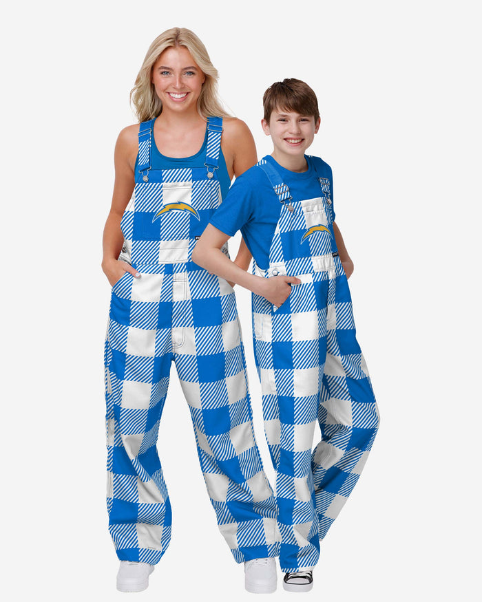 Los Angeles Chargers Buffalo Youth Plaid Bib Overalls FOCO - FOCO.com