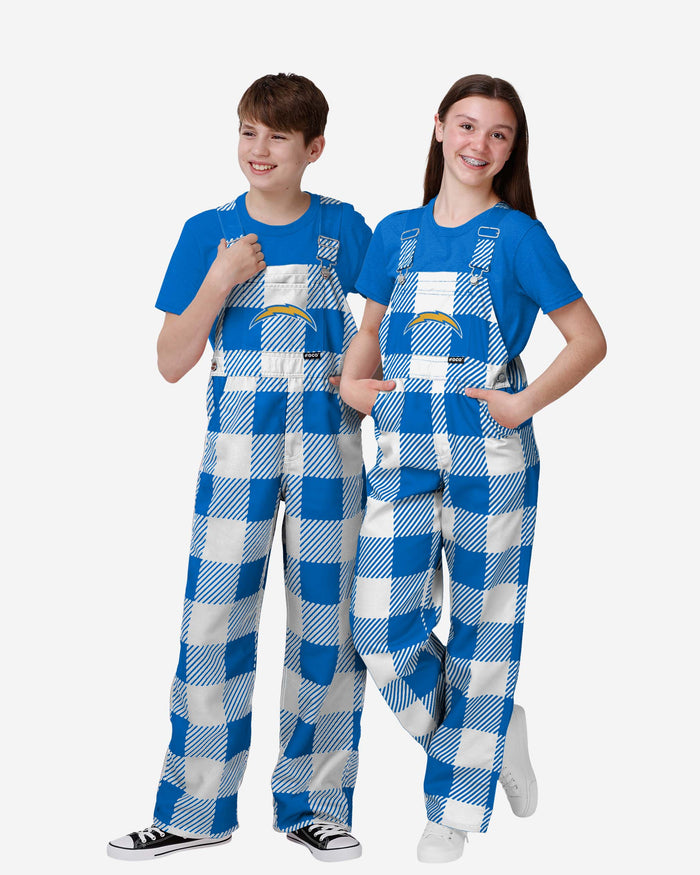 Los Angeles Chargers Buffalo Youth Plaid Bib Overalls FOCO 8 (S) - FOCO.com