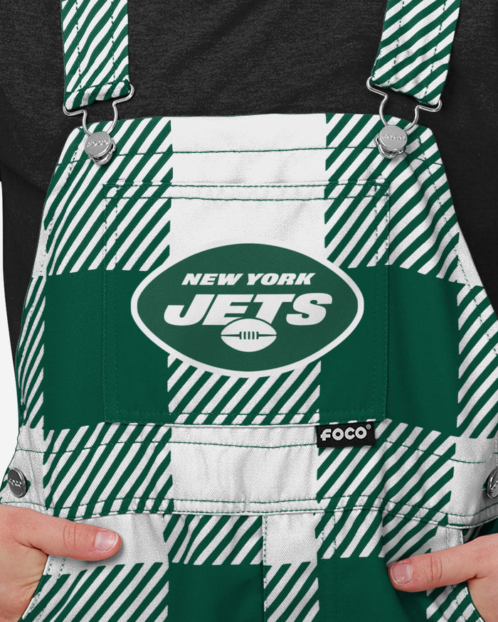 New York Jets Youth Plaid Bib Overalls FOCO - FOCO.com