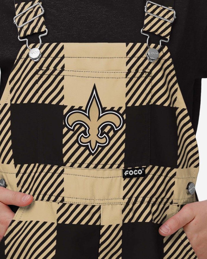 New Orleans Saints Buffalo Youth Plaid Bib Overalls FOCO - FOCO.com