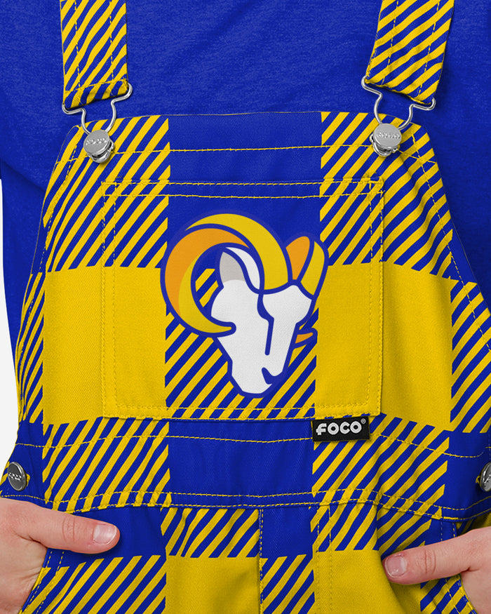 Los Angeles Rams Buffalo Youth Plaid Bib Overalls FOCO - FOCO.com