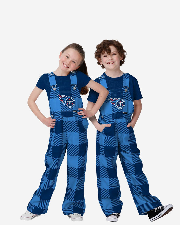 Tennessee Titans Buffalo Youth Plaid Bib Overalls FOCO 8 (S) - FOCO.com