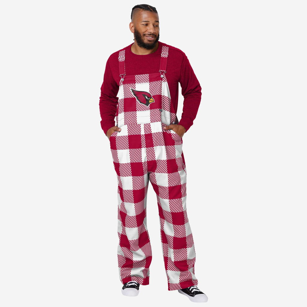 Arizona Cardinals Mens Plaid Bib Overalls FOCO S - FOCO.com