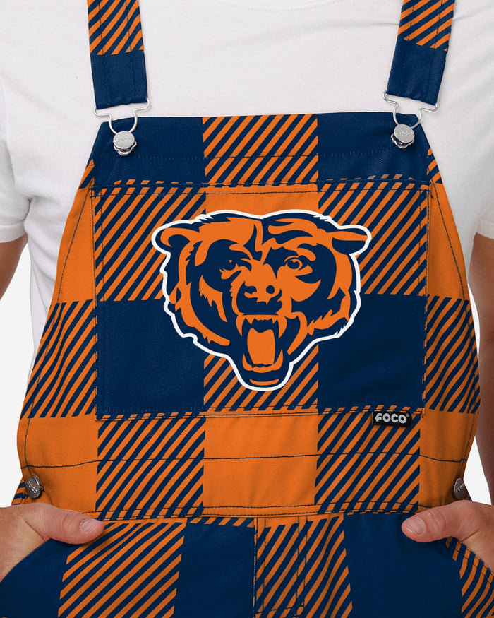 Chicago Bears Mens Plaid Bib Overalls FOCO - FOCO.com