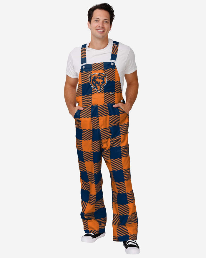 Chicago Bears Mens Plaid Bib Overalls FOCO S - FOCO.com