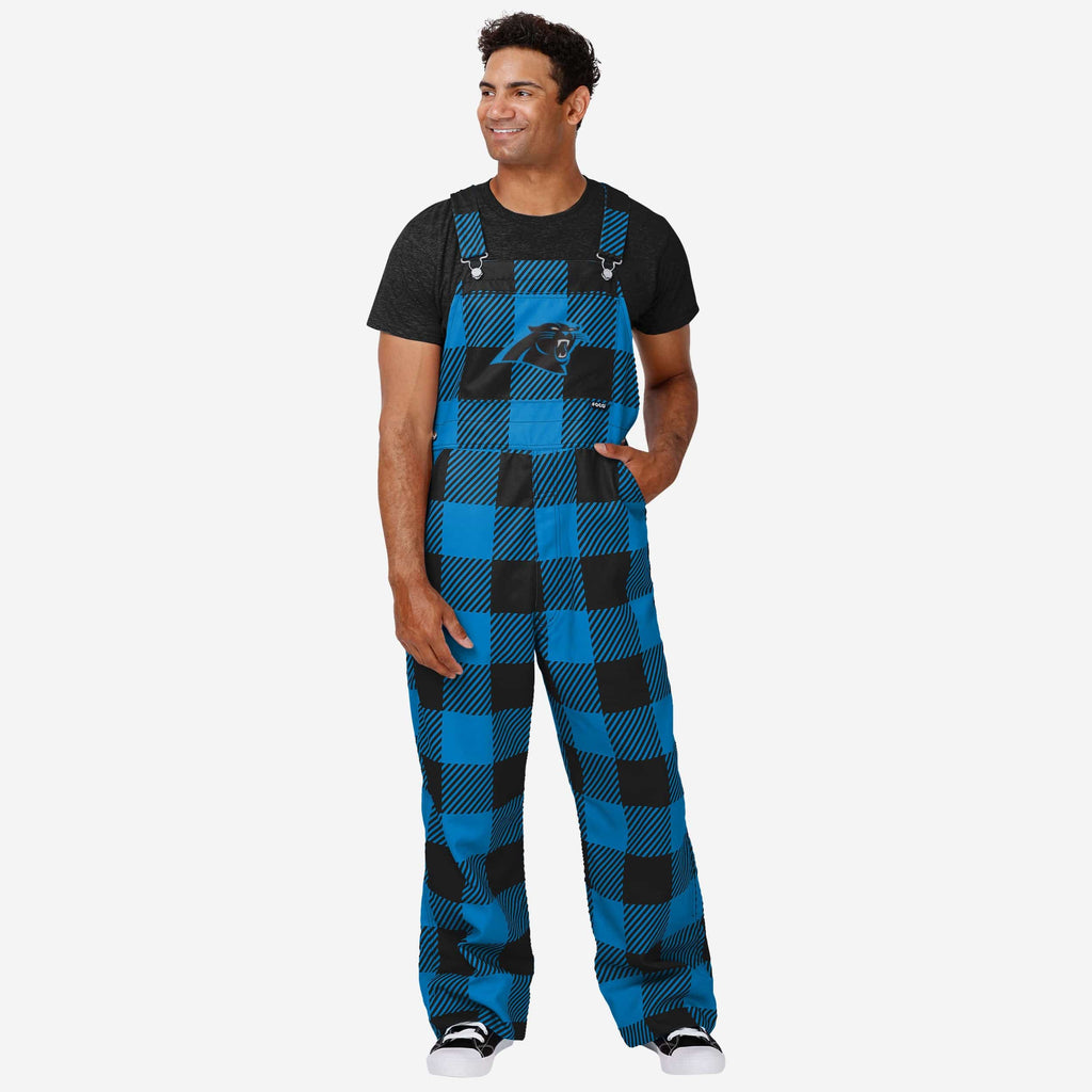 Carolina Panthers Mens Plaid Bib Overalls FOCO S - FOCO.com