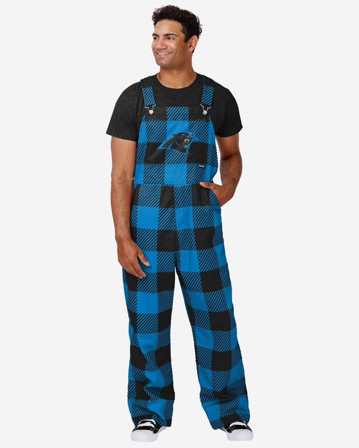 Carolina Panthers Mens Plaid Bib Overalls FOCO S - FOCO.com