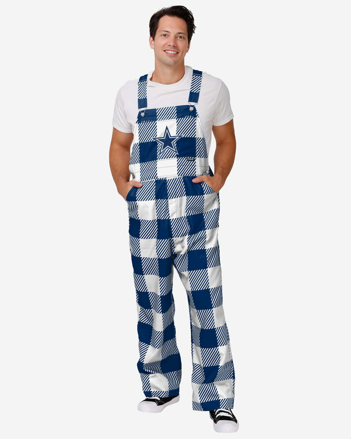 Dallas Cowboys Mens Plaid Bib Overalls FOCO S - FOCO.com