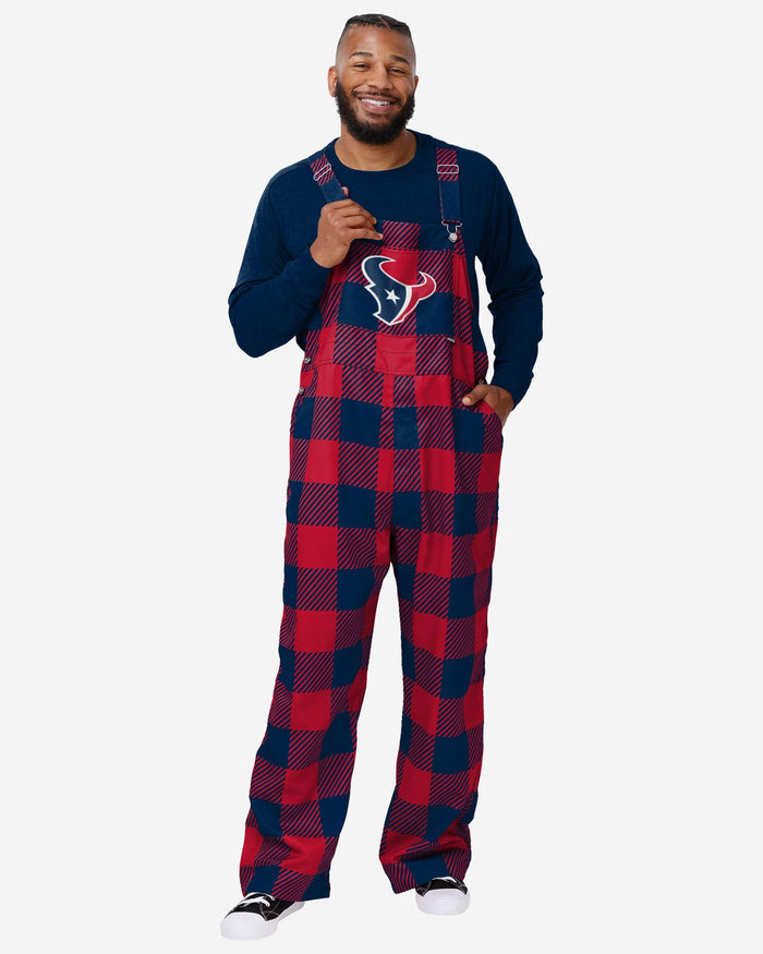 Houston Texans Mens Plaid Bib Overalls FOCO S - FOCO.com