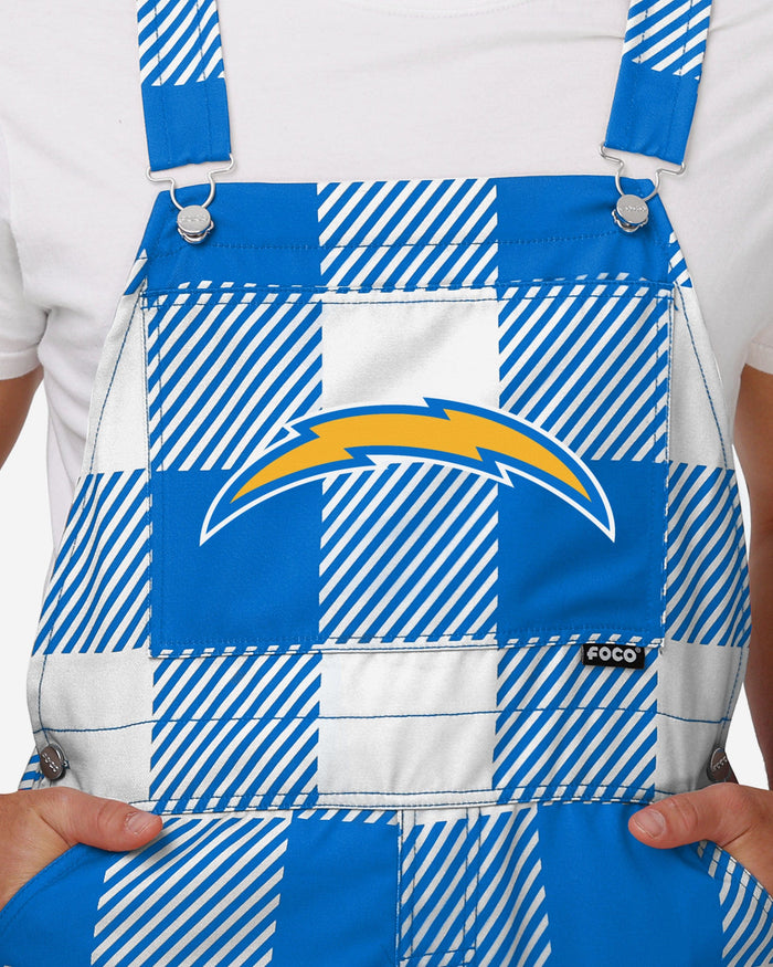 Los Angeles Chargers Mens Plaid Bib Overalls FOCO - FOCO.com