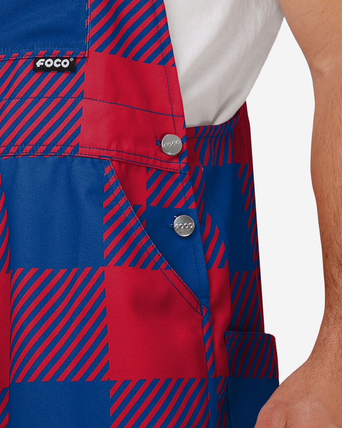 New York Giants Mens Plaid Bib Overalls FOCO - FOCO.com