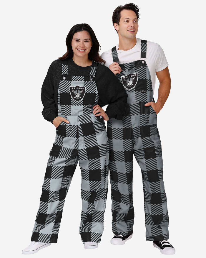 Las Vegas Raiders Mens Plaid Bib Overalls FOCO - FOCO.com