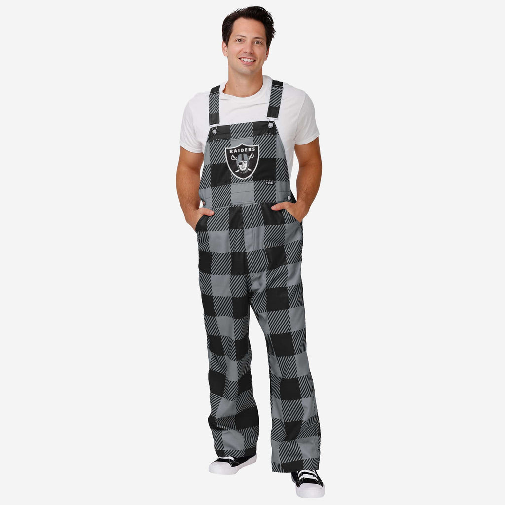 Las Vegas Raiders Mens Plaid Bib Overalls FOCO S - FOCO.com