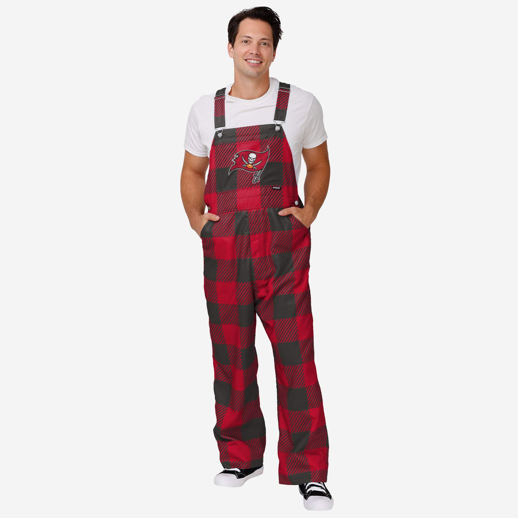 Tampa Bay Buccaneers Mens Plaid Bib Overalls FOCO S - FOCO.com