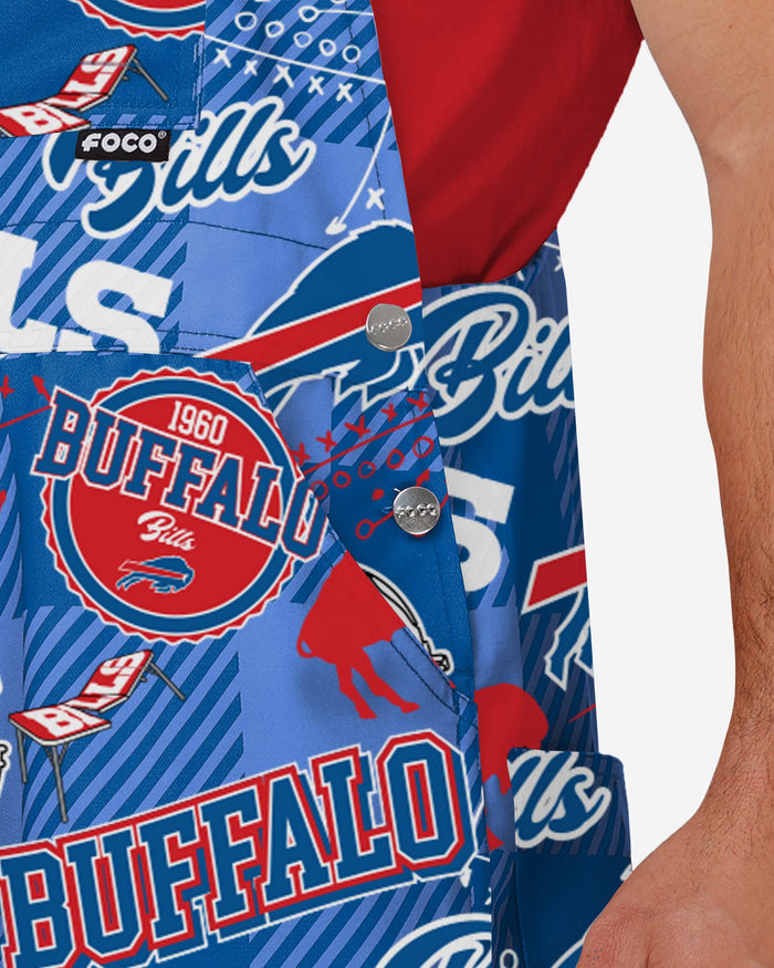 Buffalo Bills Mens Historic Print Bib Overalls FOCO - FOCO.com