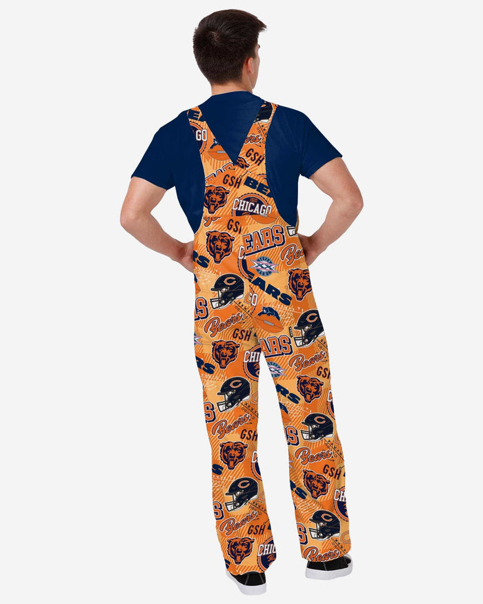 Chicago Bears Mens Historic Print Bib Overalls FOCO - FOCO.com