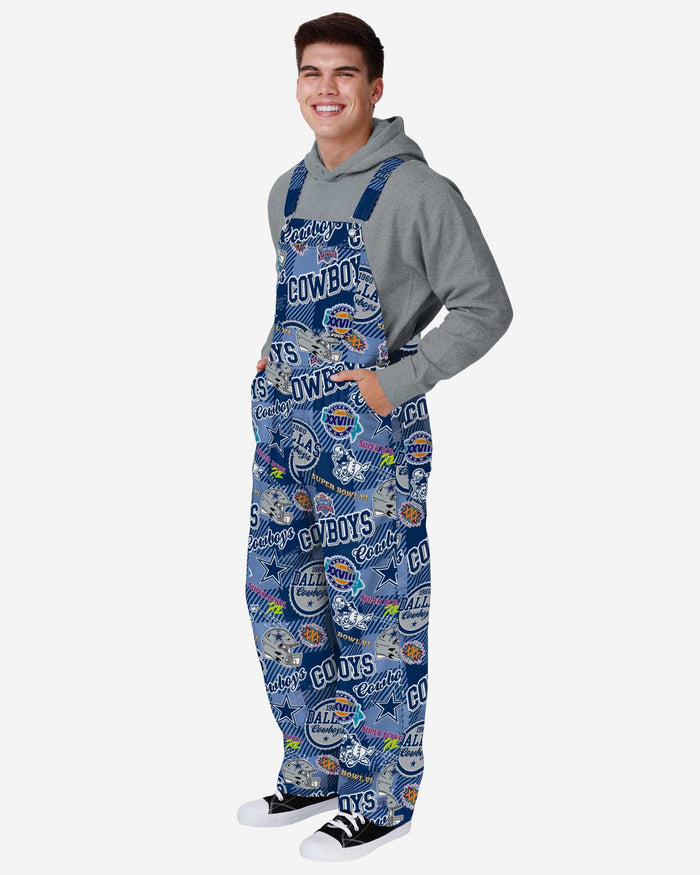 Dallas Cowboys Mens Historic Print Bib Overalls FOCO S - FOCO.com