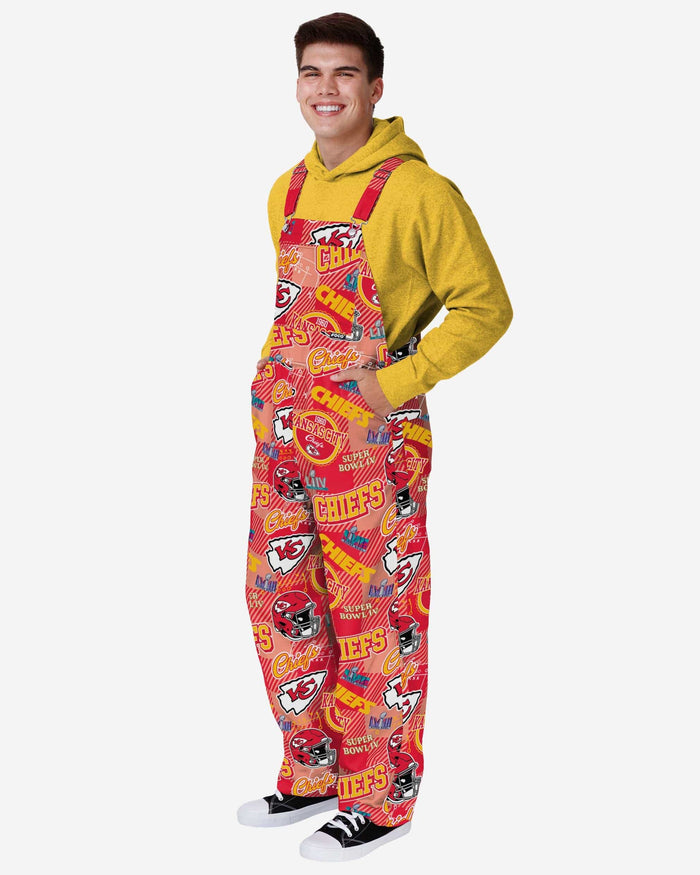 Kansas City Chiefs Mens Historic Print Bib Overalls FOCO S - FOCO.com