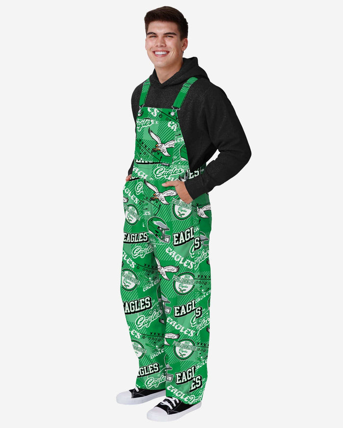 Philadelphia Eagles Mens Historic Print Bib Overalls FOCO S - FOCO.com