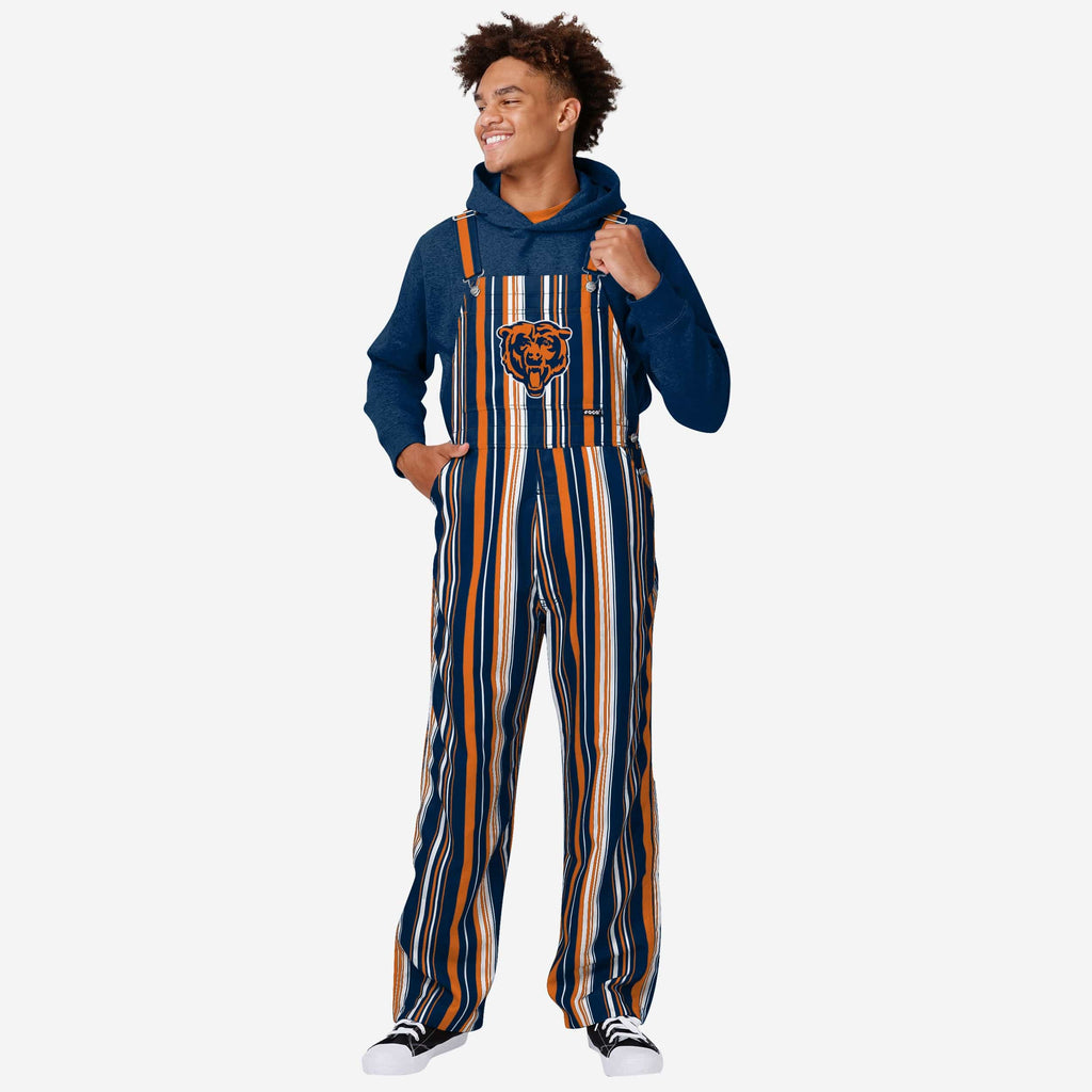 Chicago Bears Mens Hyper Stripe Bib Overalls FOCO S - FOCO.com