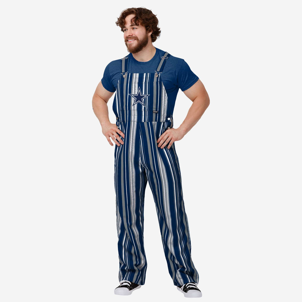 Dallas Cowboys Mens Hyper Stripe Bib Overalls FOCO S - FOCO.com