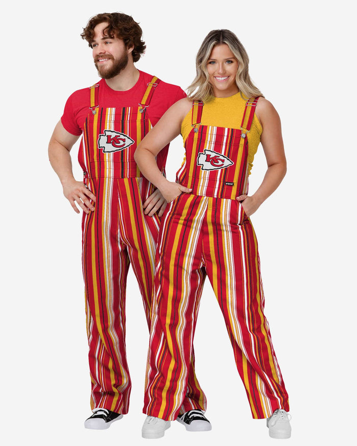 Kansas City Chiefs Mens Hyper Stripe Bib Overalls FOCO - FOCO.com