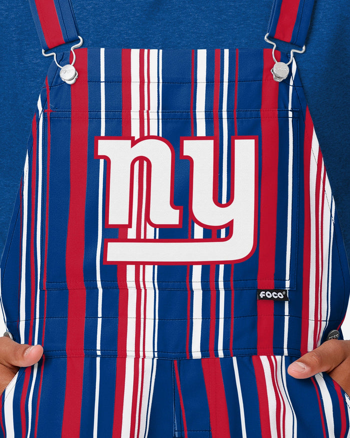 New York Giants Mens Hyper Stripe Bib Overalls FOCO - FOCO.com