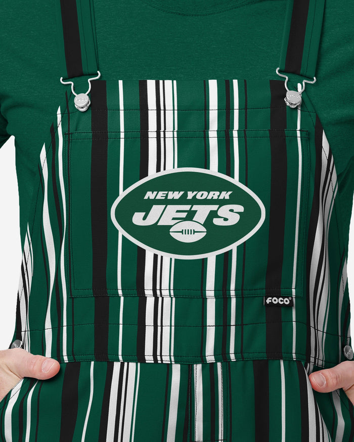 New York Jets Mens Hyper Stripe Bib Overalls FOCO - FOCO.com