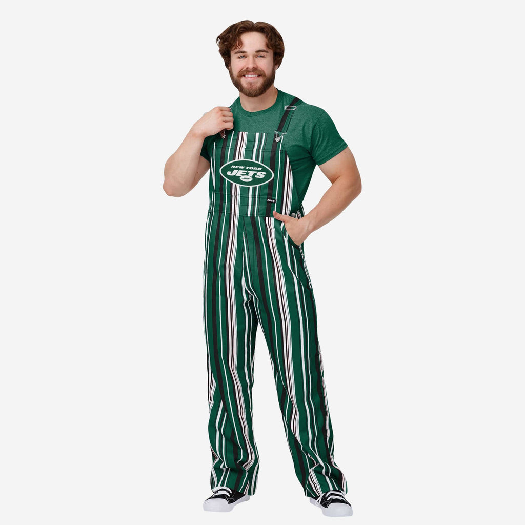 New York Jets Mens Hyper Stripe Bib Overalls FOCO S - FOCO.com