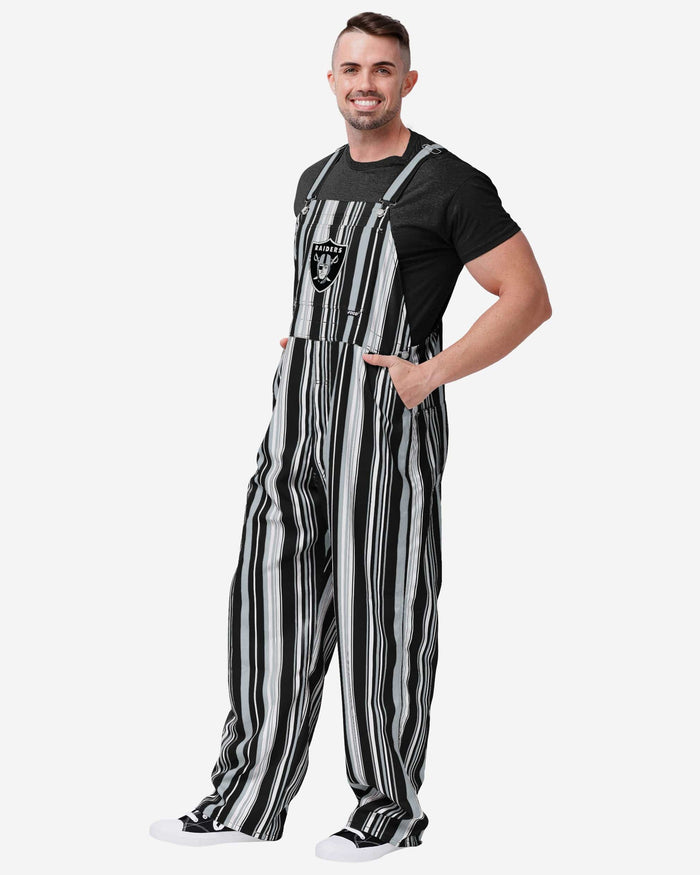 Las Vegas Raiders Mens Hyper Stripe Bib Overalls FOCO S - FOCO.com