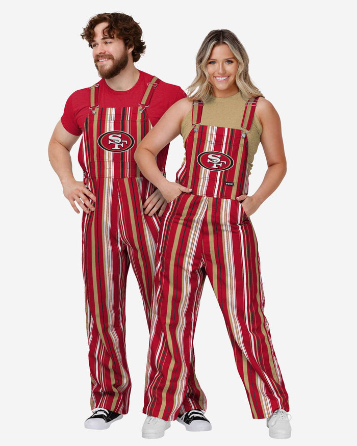 San Francisco 49ers Mens Hyper Stripe Bib Overalls FOCO - FOCO.com