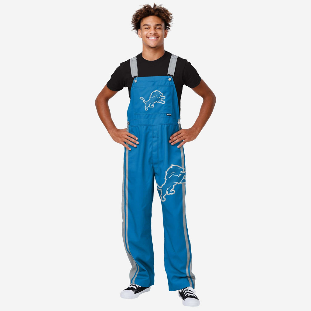 Detroit Lions Mens Team Stripe Bib Overalls FOCO S - FOCO.com