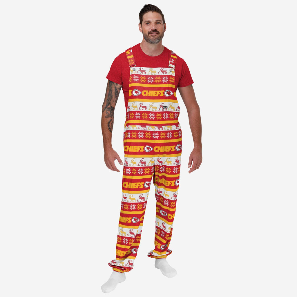 Kansas City Chiefs Mens Ugly Home Gating Bib Overalls FOCO S - FOCO.com