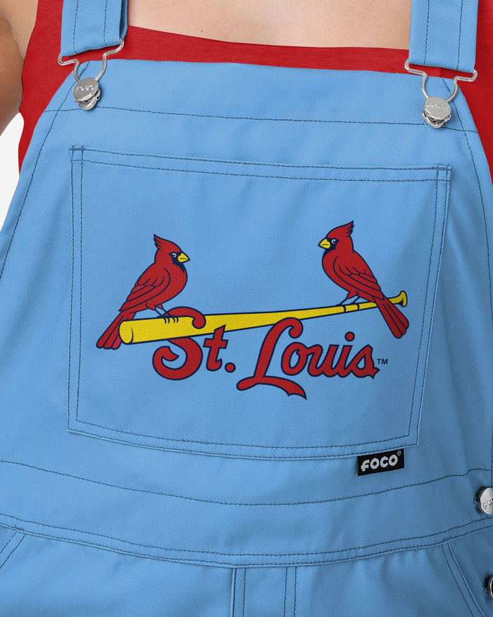 St Louis Cardinals Powder Blue Womens Big Logo Bib Overalls FOCO - FOCO.com