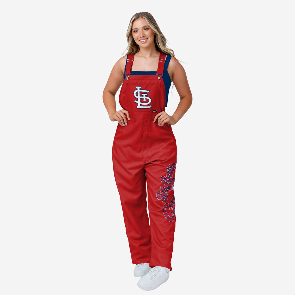 St Louis Cardinals Womens Big Logo Bib Overalls FOCO XS - FOCO.com