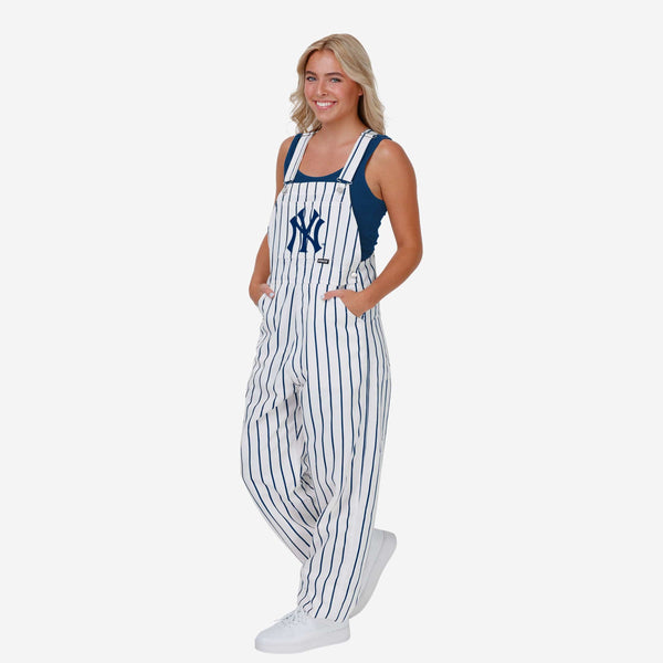 FOCO Chicago Cubs Womens Pinstripe Bib Overalls, Size: M