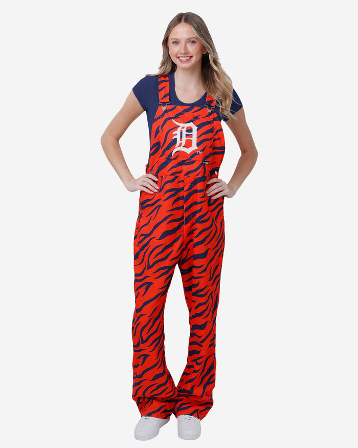 Detroit Tigers Womens Tiger Stripe Thematic Bib Overalls FOCO XS - FOCO.com