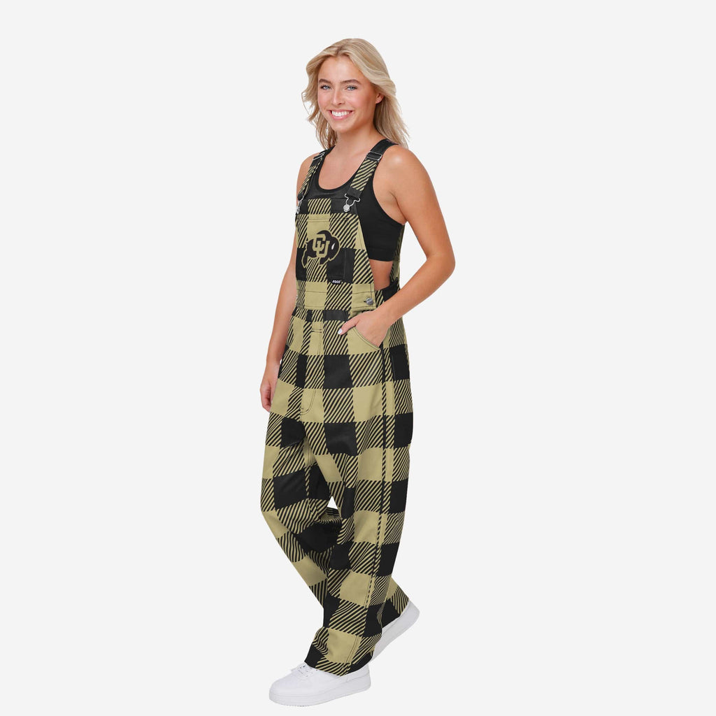 Colorado Buffaloes Womens Plaid Bib Overalls FOCO XS - FOCO.com