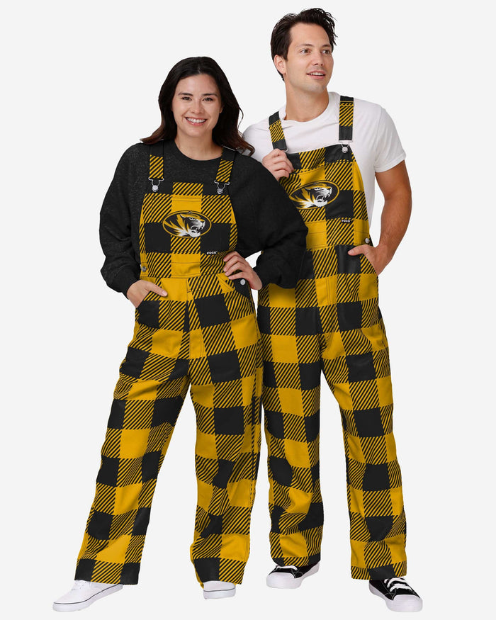 Missouri Tigers Womens Plaid Bib Overalls FOCO - FOCO.com