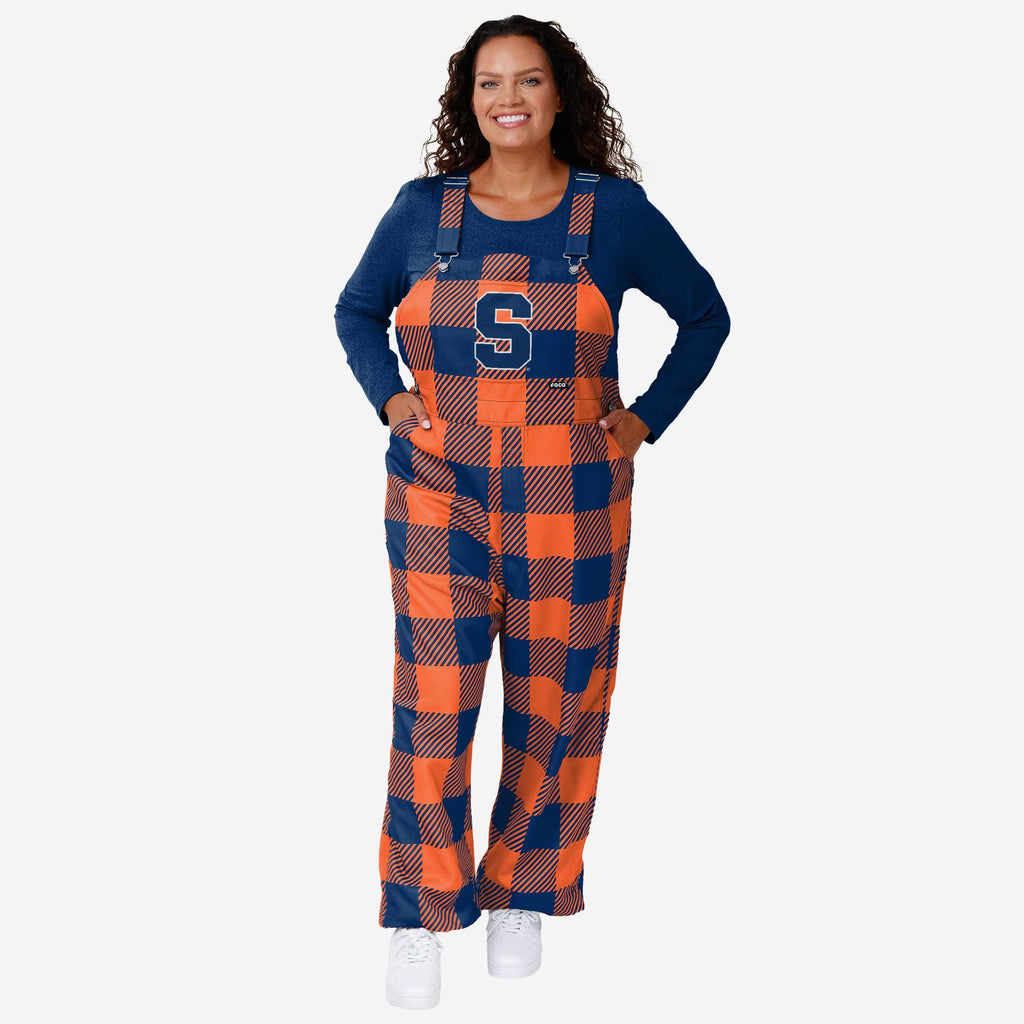 Syracuse Orange Womens Plaid Bib Overalls FOCO XS - FOCO.com