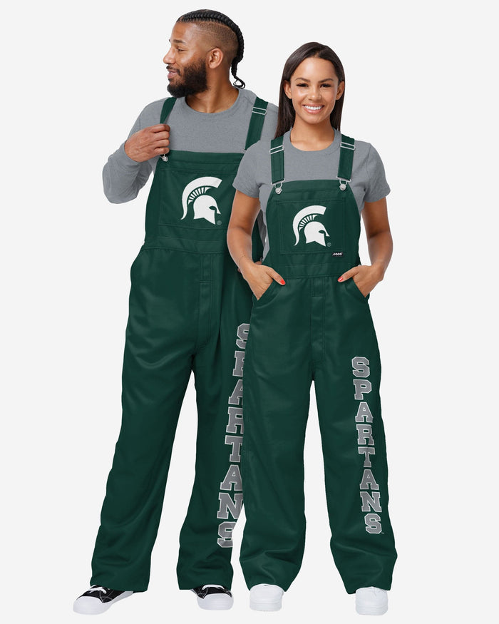 Michigan State Spartans Womens Big Logo Bib Overalls FOCO - FOCO.com