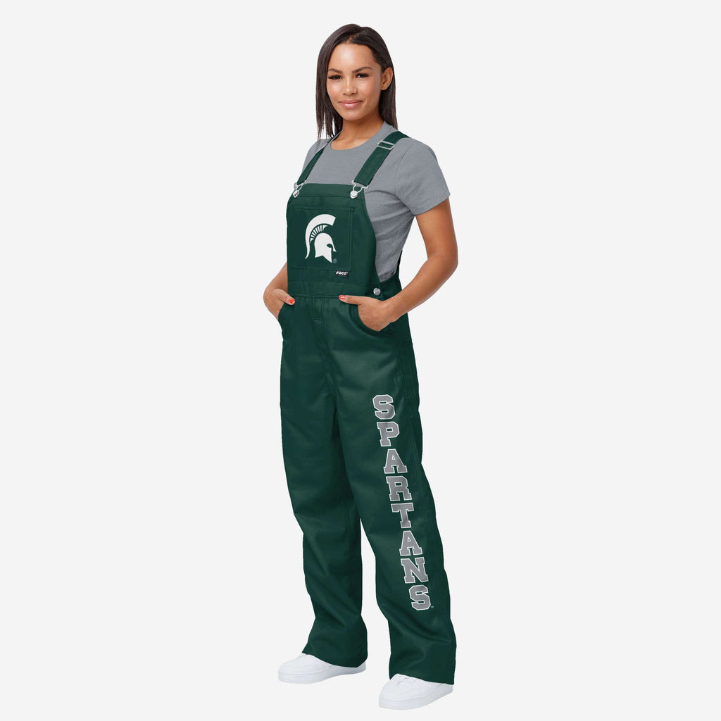 Michigan State Spartans Womens Big Logo Bib Overalls FOCO XS - FOCO.com