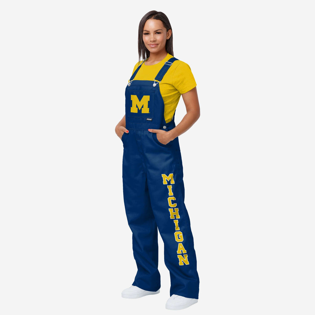 Michigan Wolverines Womens Big Logo Bib Overalls FOCO XS - FOCO.com