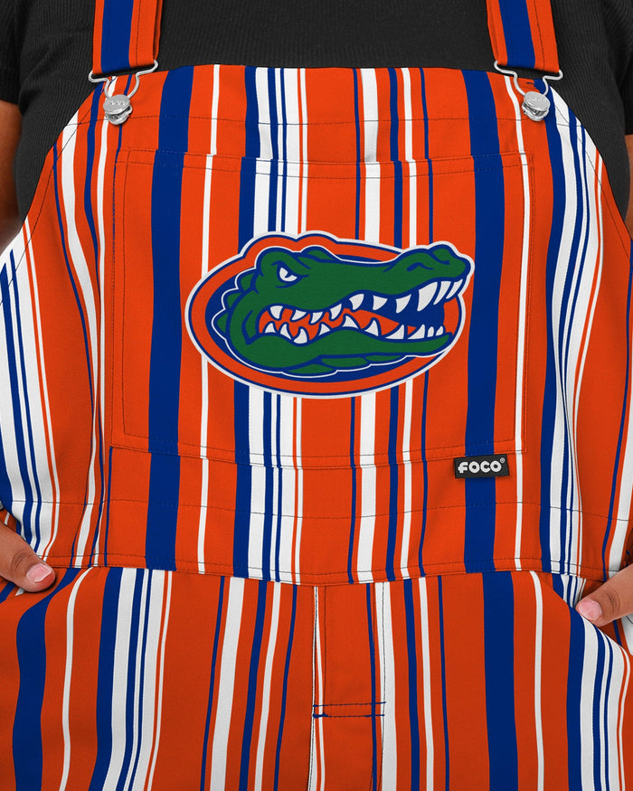 Florida Gators Womens Hyper Stripe Bib Overalls FOCO - FOCO.com