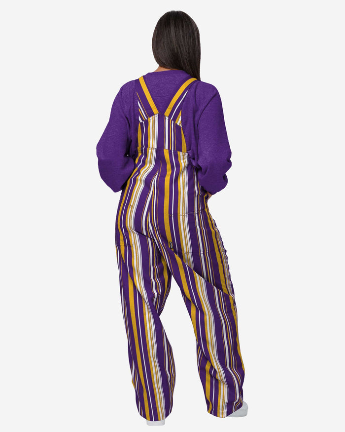 LSU Tigers Womens Hyper Stripe Bib Overalls FOCO - FOCO.com